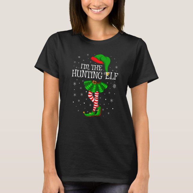 T-shirt Matching Family Group Je suis The Hunting Elf Chri (Devant)
