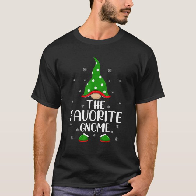 T-shirt Matching Family Group The Favorite Gnome Christmas (Devant)