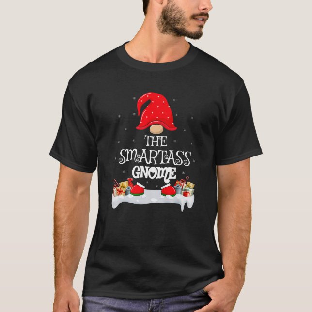 T-shirt Matching Family Group The Smartass Gnome Christmas (Devant)