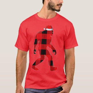 T-shirt Matching Family Red Buffalo Plaid Bigfoot Christma