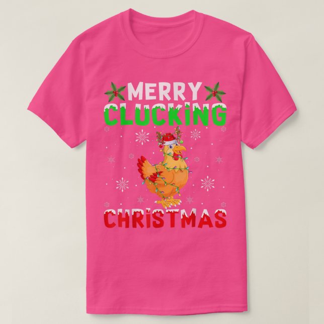 T-shirt Matching Family Santa Chicken Merry Clucking Chris (Design devant)