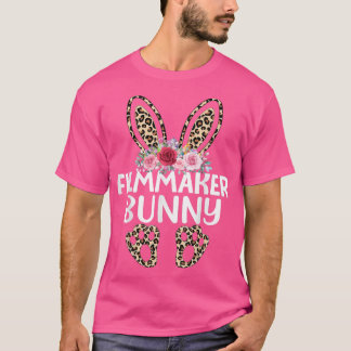 T-shirt Matching Funny Empreinte de léopard Bunny cinéaste