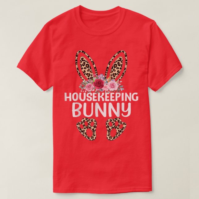T-shirt Matching Funny Empreinte de léopard Bunny Ménage E (Design devant)