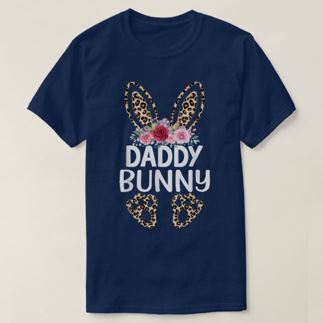 T-shirt Matching Funny Empreinte de léopard Daddy Bunny Pâ (Design devant)
