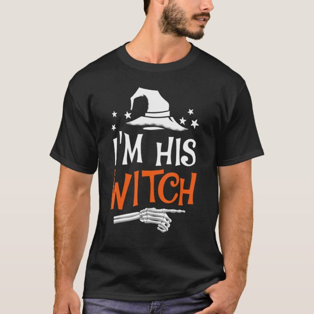 T-shirt Matching Halloween Costume I'm His Witch (Devant)