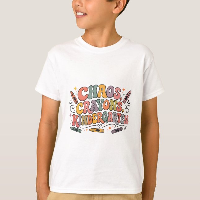 T-shirt Maternelle Crayons Chaos (Devant)