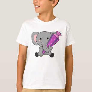 T-shirt Maternelle Eléphante École Enfants Cone