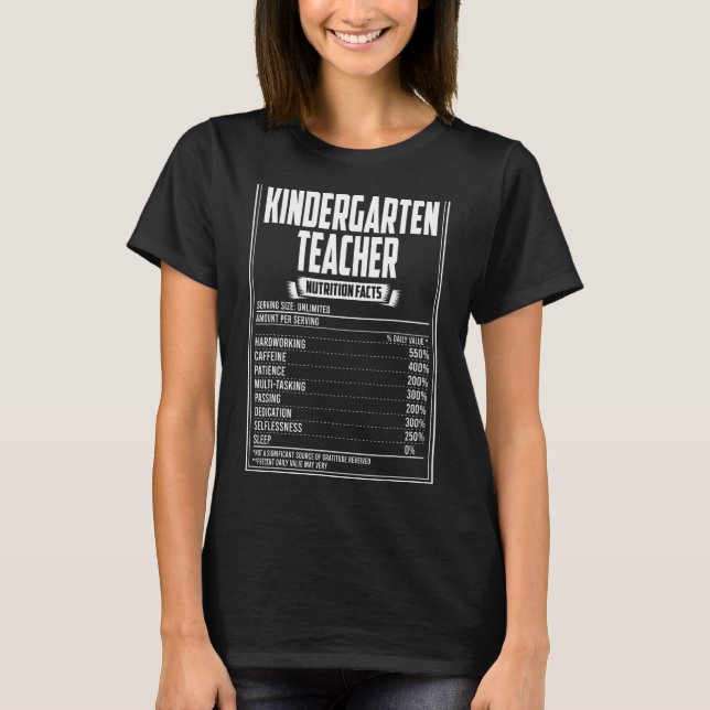 T-shirt Maternelle Enseignante Valeur nutritive (Devant)