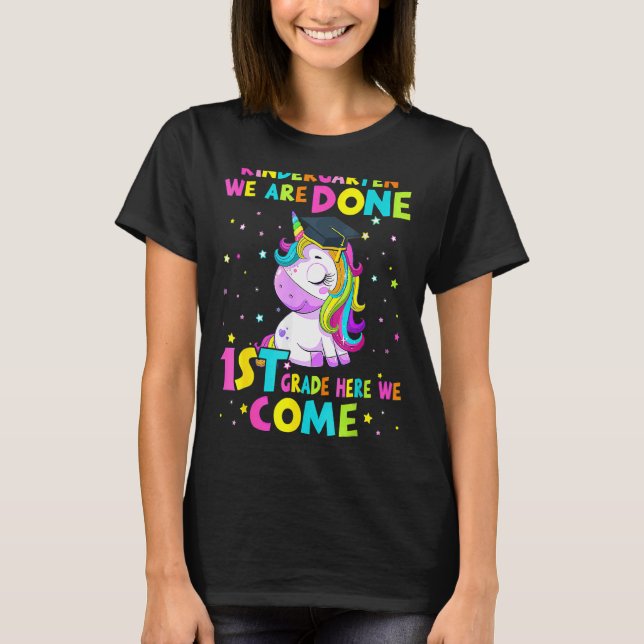 T-shirt Maternelle Graduation Magique Unicorne Pour Filles (Devant)