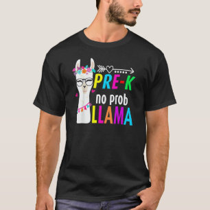 T-shirt Maternelle Pré-Maternelle Aucun Problème Lama Fleu