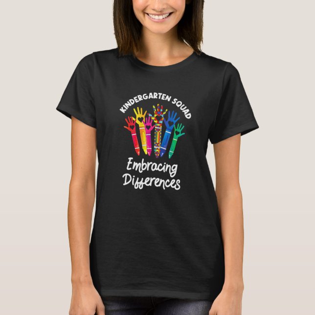 T-shirt Maternelle Squad Accepter les Différences Autisme  (Devant)