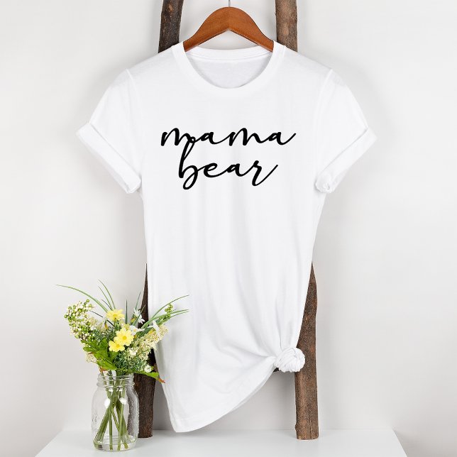 T-shirt Maternité ours maman écriture simple moderne noir (Créateur téléchargé)