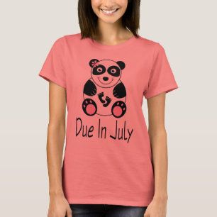 T-shirt Maternité Panda Dû En Juillet