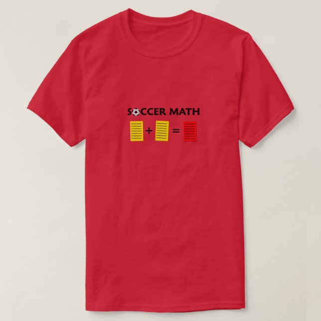 T-shirt Math 2 cartes jaunes et une carte rouge (Design devant)