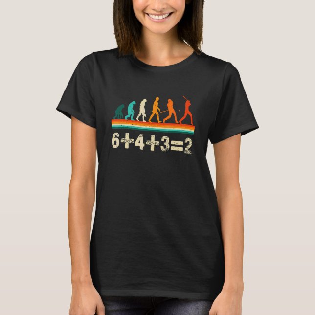 T-shirt Math Baseball 6+4+32 Double Play  Joueur de baseba (Devant)