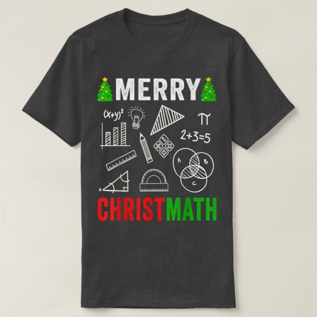 T-shirt Math Christmas  Merry Christmas Math Teacher Women (Design devant)