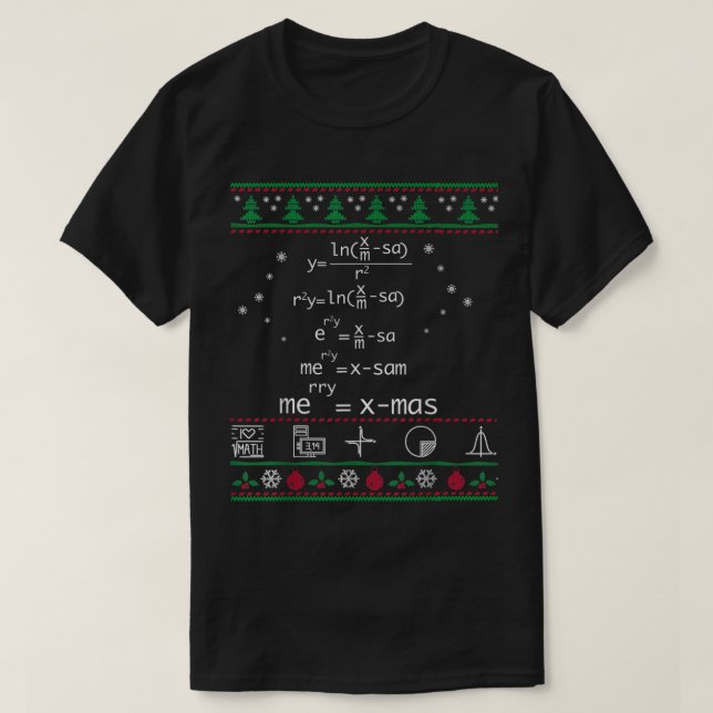 T-shirt Math Christmas Sweater ShirtMerry Xmas dans Math W (Design devant)
