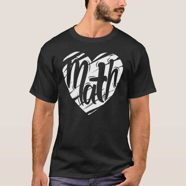 T-shirt Math Coeur Mathématiques Enseignant Étudiant Amour (Devant)