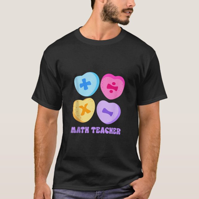 T-shirt Math Coeurs Candy Valentines Jour Amusant Math Tea (Devant)