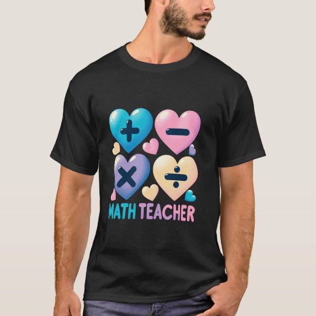 T-shirt Math Enseignant Coeur Candy Valentines Jour Math G (Devant)
