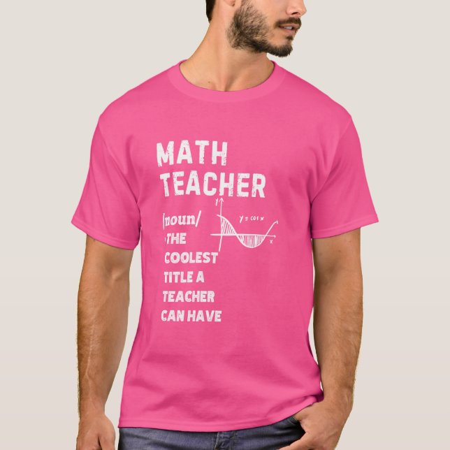 T-shirt Math Enseignant Définition Le titre le plus froid  (Devant)
