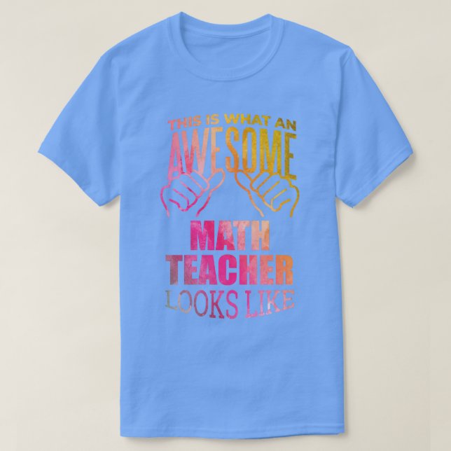 T-shirt Math Enseignant Drôle Conception cadeau en Aquarel (Design devant)