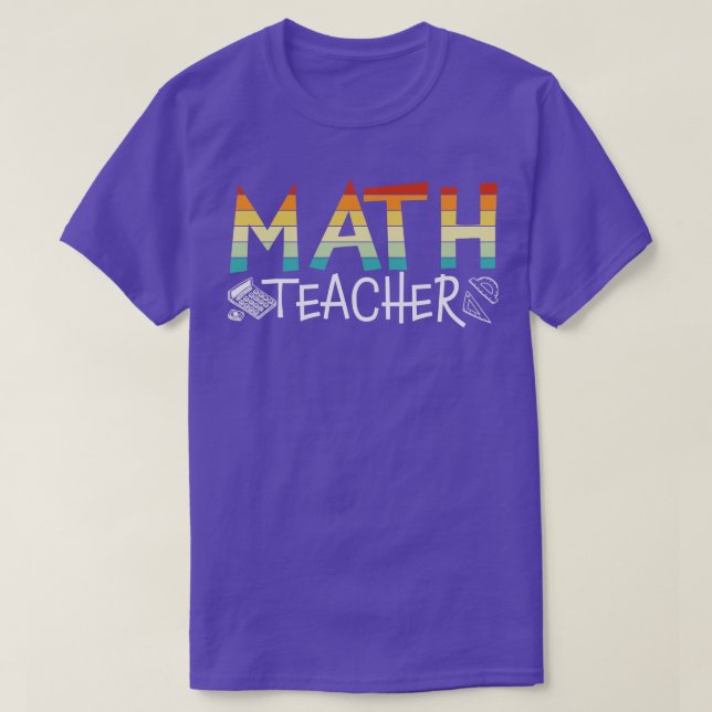 T-shirt Math Enseignant Retro (Design devant)