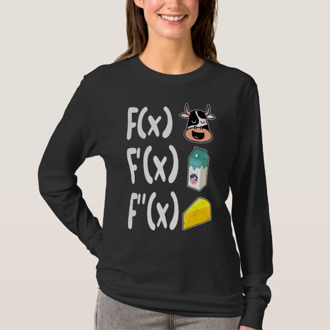 T-shirt Math Enseignant Vache Lait Fromage Maths Calcul (Devant)