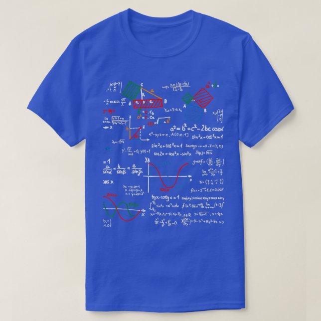 T-shirt Math enseignants formules feuille triche cool geek (Design devant)