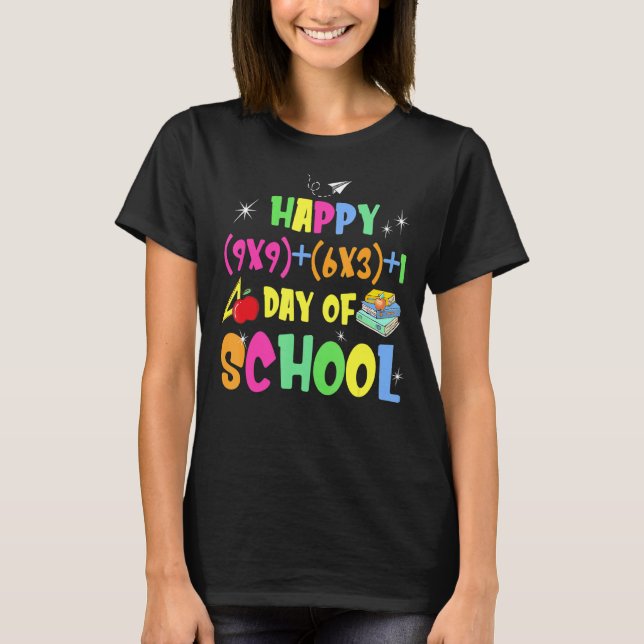 T-shirt Math Formula 100 Jours D'École Joyeux 100E Jour (Devant)