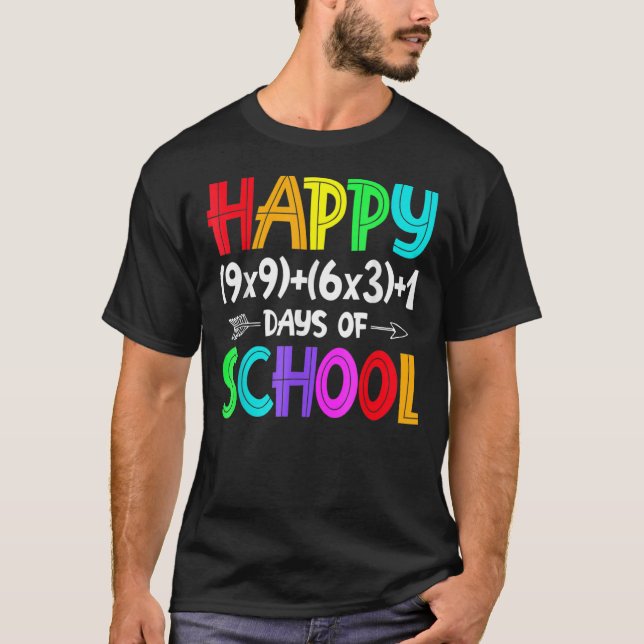 T-shirt Math Formula 100 Jours D'Enseignant Garçons Filles (Devant)