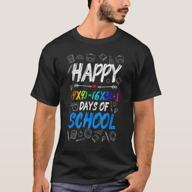 T-shirt Math Formula 100 Jours D'Enseignant Smarter Br (Devant)