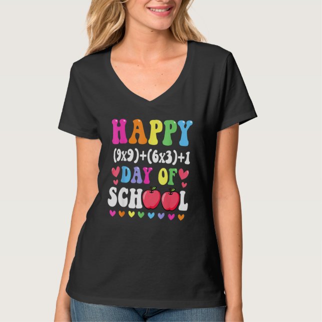 T-shirt Math Formula Joyeux 100 Jours D'École 100E Jour Ma (Devant)
