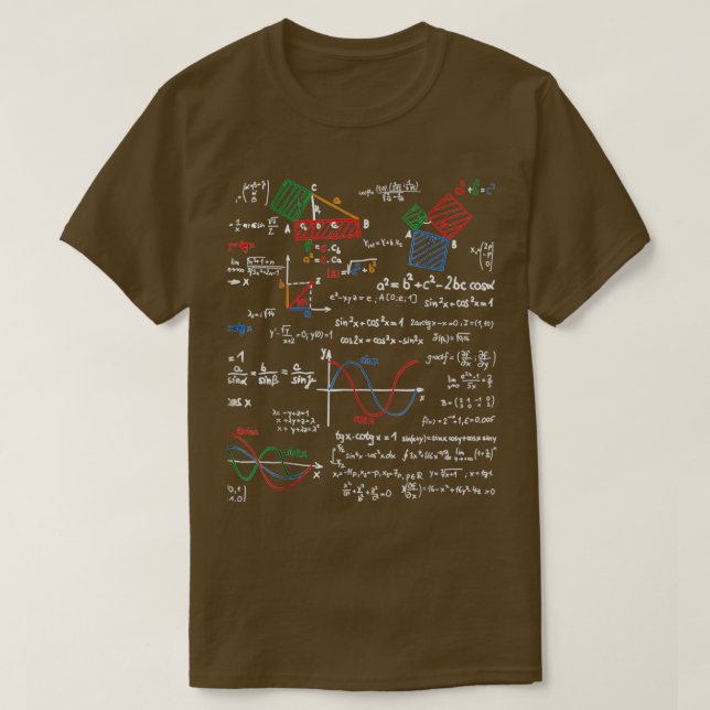 T-shirt Math Formules de l'enseignant Cool feuille Geek Ne (Design devant)