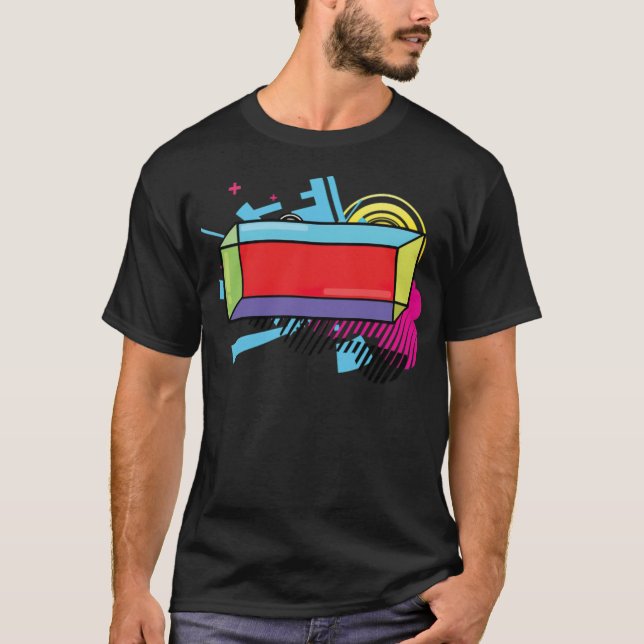 T-shirt Math Geometry Geometric Cuboide Isometric 2d rider (Devant)