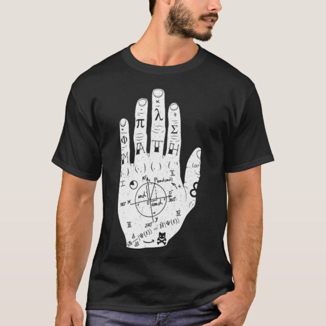 T-shirt Math hand tattoo cool math and physics teacher and (Devant)