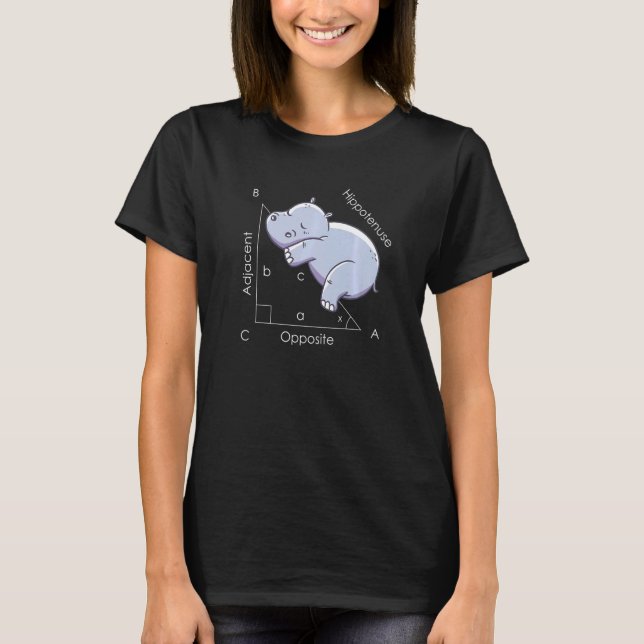 T-shirt Math Hippopotamus Hippotenuse (Devant)