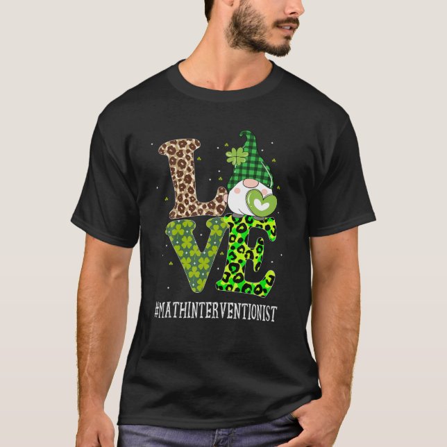 T-shirt Math Interventionist Love St Patricks Day Gnome Le (Devant)