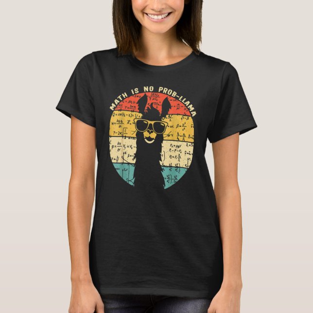 T-shirt Math is No Prob Llama Math Llama Professeur Graphi (Devant)
