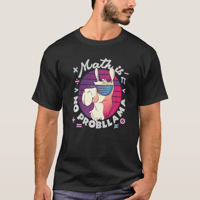 T-shirt Math is No ProbLlama Math Llama Enseignant (Devant)