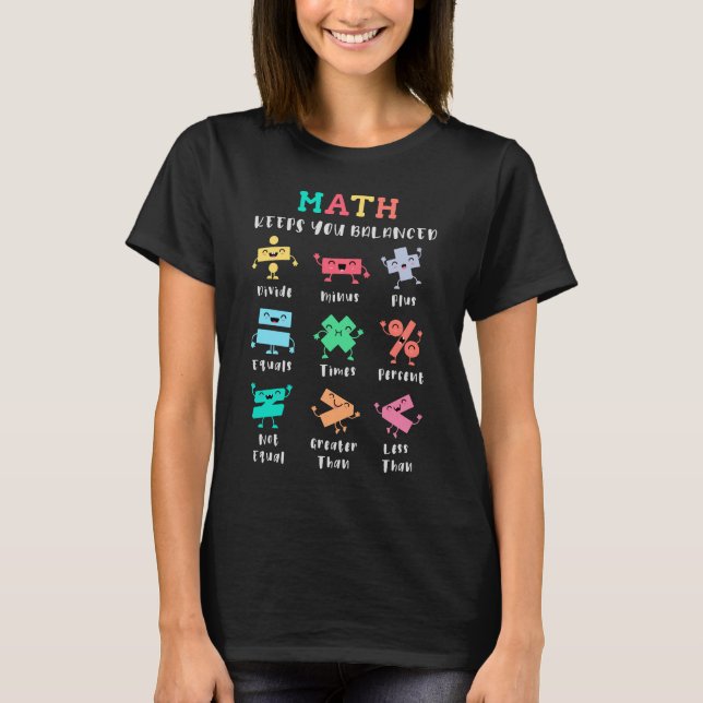 T-shirt Math keeps you balanced (Devant)