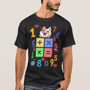 T-shirt Math Kitty Chat J'Aime Maths Et Chats Mathématique