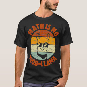 T-shirt Math Llama Math Teacher Mathematician Retro Vintag