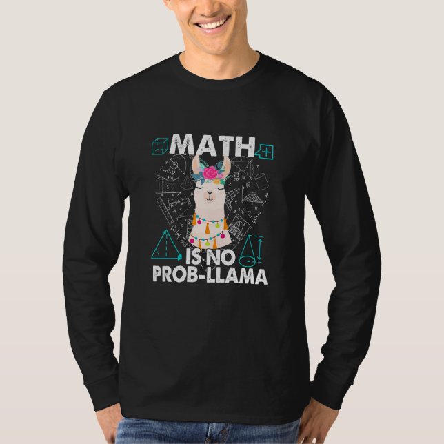 T-shirt Math Math Enseignant Llama Math N'Est Pas Prob Lla (Devant)