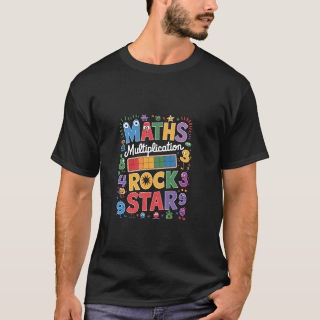 T-shirt Math Multiplication Rock Star - Apprentissage Amus (Devant)
