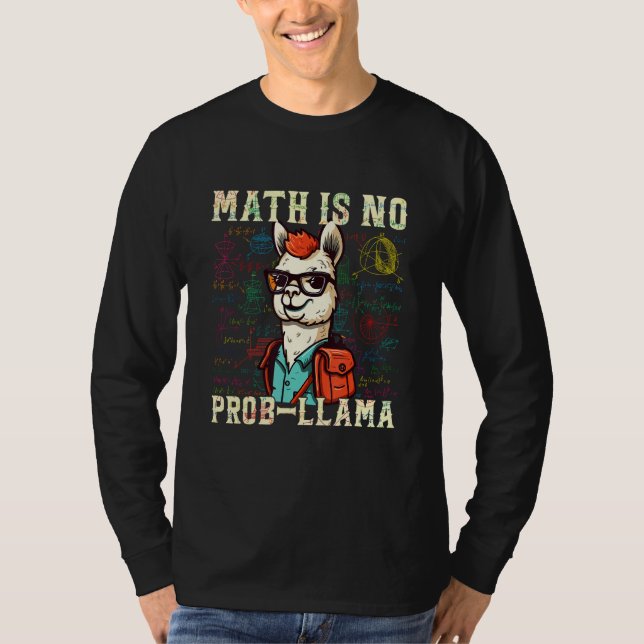 T-shirt Math Nerd Geek Llama Animal Alpaca Mathematician M (Devant)