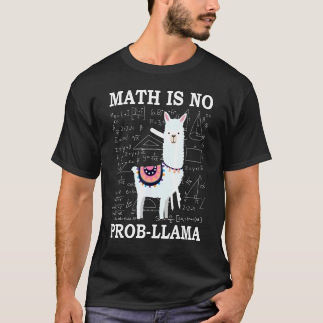 T-shirt Math N'est Pas De Problème Lama (Devant)