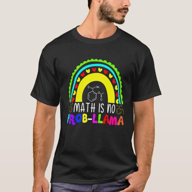 T-shirt Math n'est pas Prob Llama Arc-en-ciel (Devant)