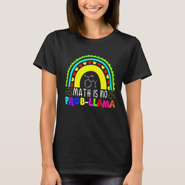 T-shirt Math n'est pas Prob Llama Arc-en-ciel (Devant)