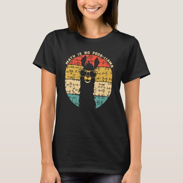 T-shirt Math n'est pas Prob Llama Math Llama Enseignant (Devant)